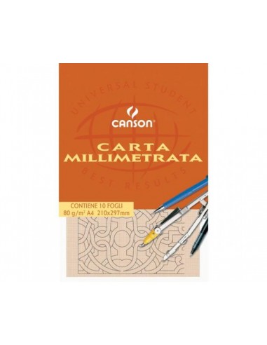 BLOCCO CARTA MILLIMETRATA CANSON A4...