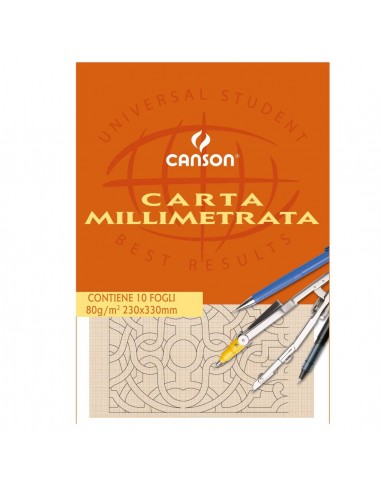 BLOCCO CARTA MILLIMETRATA CANSON...