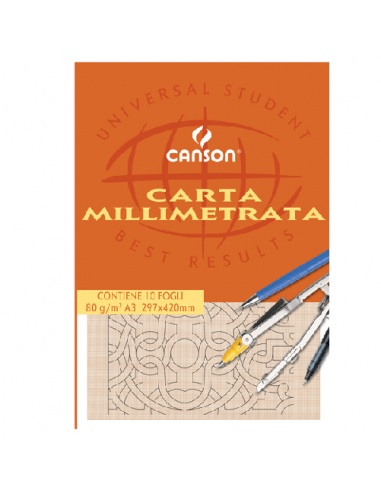 BLOCCO CARTA MILLIMETRATA CANSON A3...